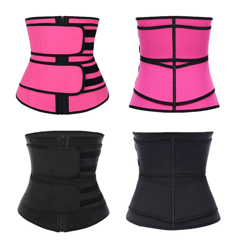 Rubber Neoprene Body Sculpting Zipper Double Waist Belt Body Sports Fitness